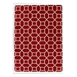 Flatweave Flatweave New Zealand Wool Red/White 5'x8' Area Rug