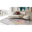 Floor Art Hand-Knotted Bamboo Silk Silver/Blush 8'x10' Area Rug