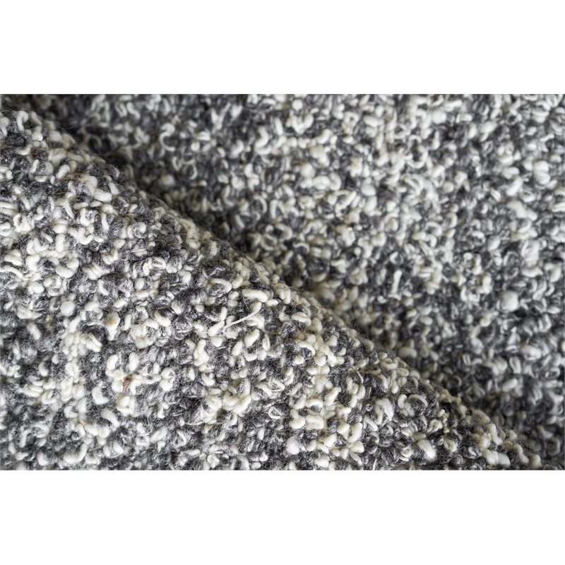Ferretti Handloomed New Zealand Wool Dark Gray 9'x12' Area Rug