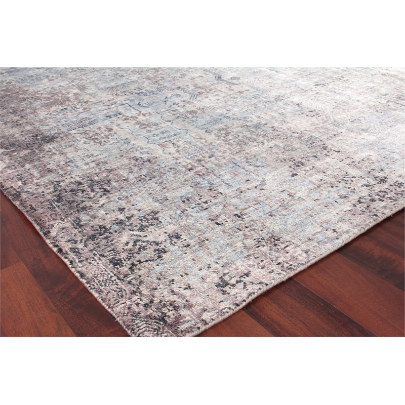 Fine Pure Silk Hand-Knotted Silk Ivory/Dark Gray/Multi 12'x15' Area Rug