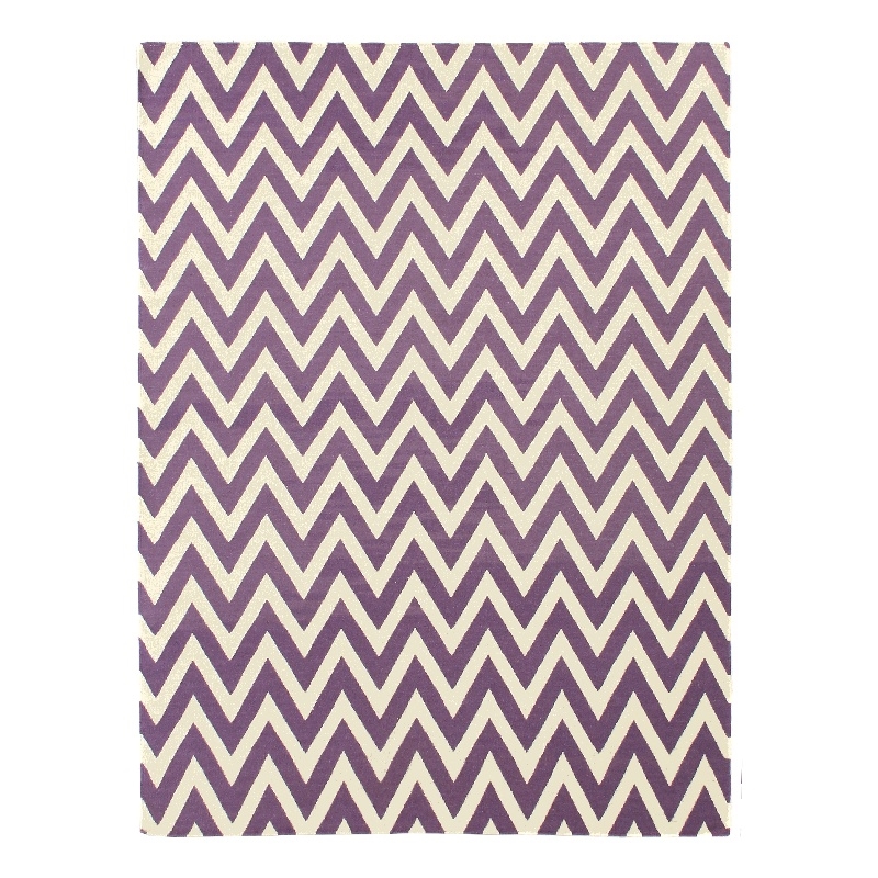 Flatweave Flatweave New Zealand Wool Light Purple/White 12'x15' Area Rug