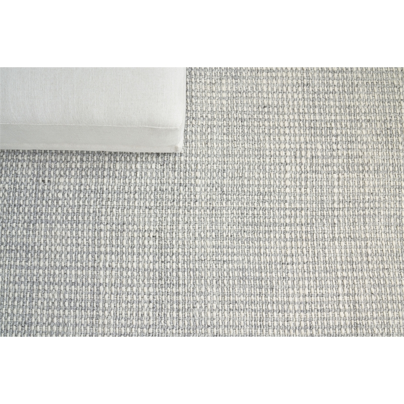 Ferrus Flatweave Polyester/Wool/Cotton Silver/Ivory 5'x8' Area Rug