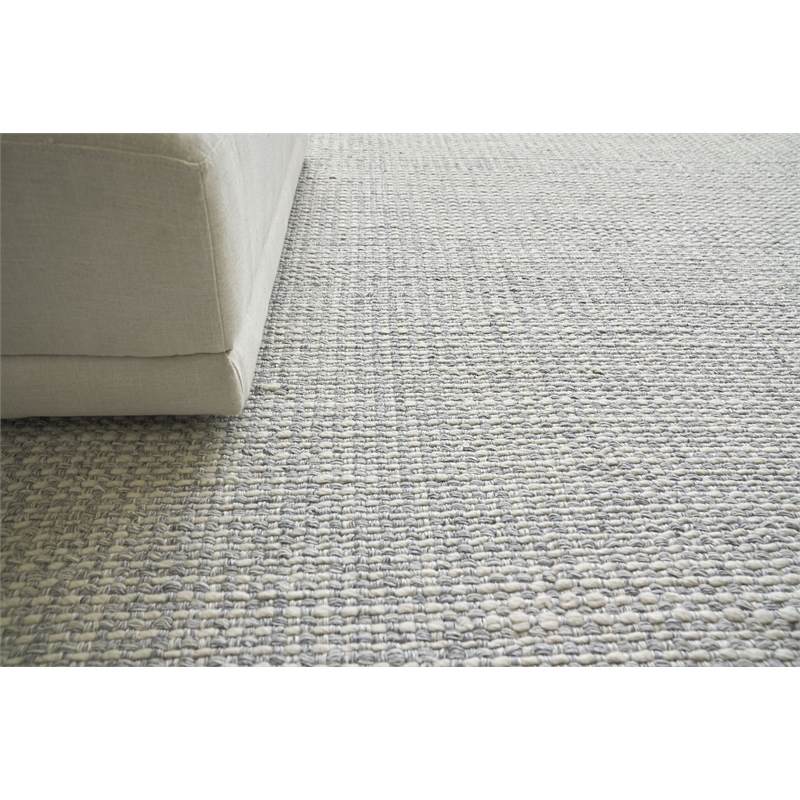Ferrus Flatweave Polyester/Wool/Cotton Silver/Ivory 8'x10' Area Rug