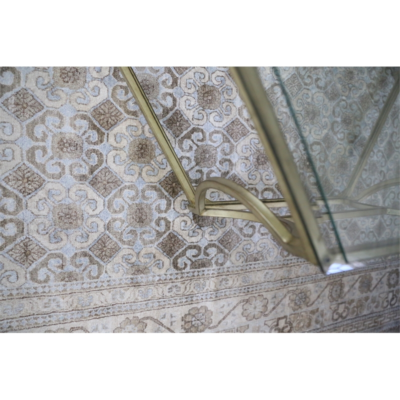 Fine Khotan Hand-Knotted Bamboo Silk Camel/Ivory 10'x14' Area Rug