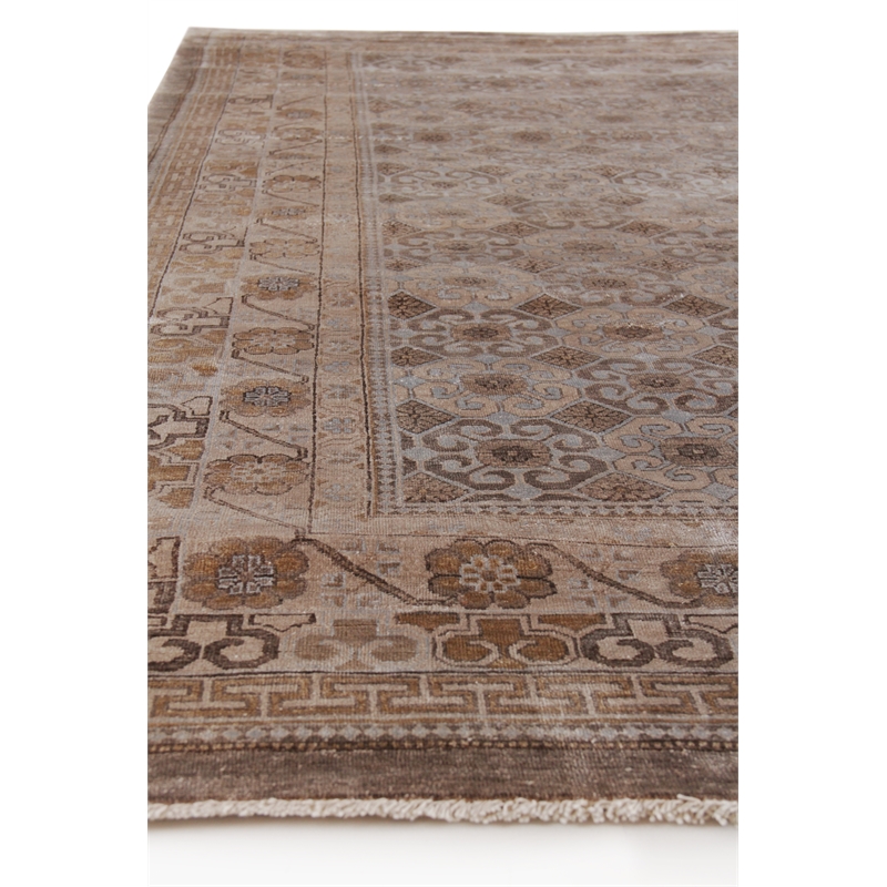 Fine Khotan Hand-Knotted Bamboo Silk Camel/Ivory 9'x12' Area Rug