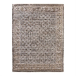 Fine Khotan Hand-Knotted Bamboo Silk Camel/Ivory 9'x12' Area Rug