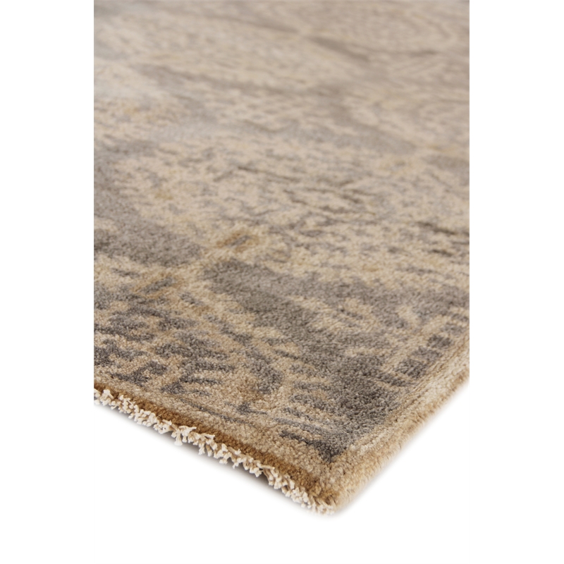 Fine Wool Hand-Knotted New Zealand Wool Silver/Gray 6'x9' Area Rug