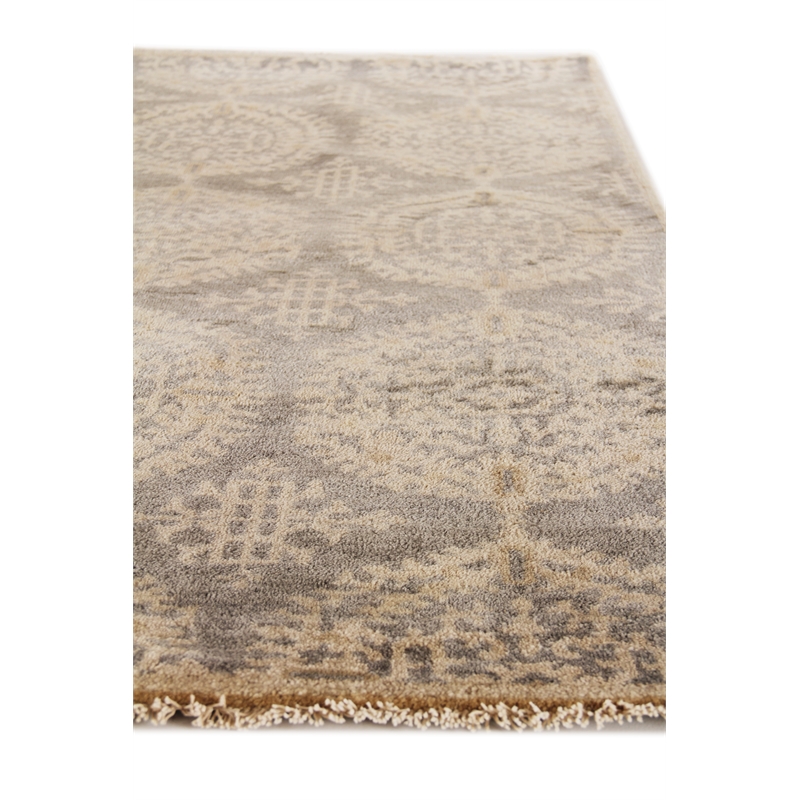 Fine Wool Hand-Knotted New Zealand Wool Silver/Gray 6'x9' Area Rug