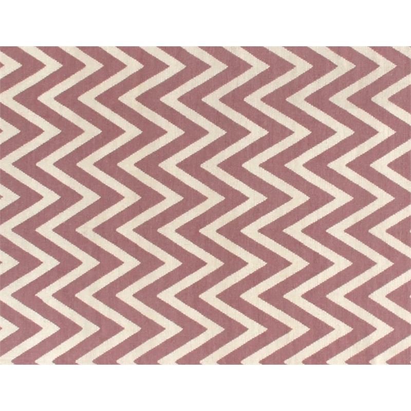 Flatweave Flatweave New Zealand Wool Pink/White 5'x8' Area Rug