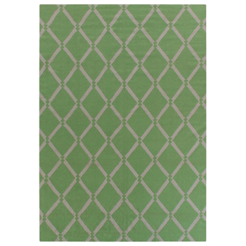 Flatweave Flatweave New Zealand Wool Mint 5'x8' Area Rug
