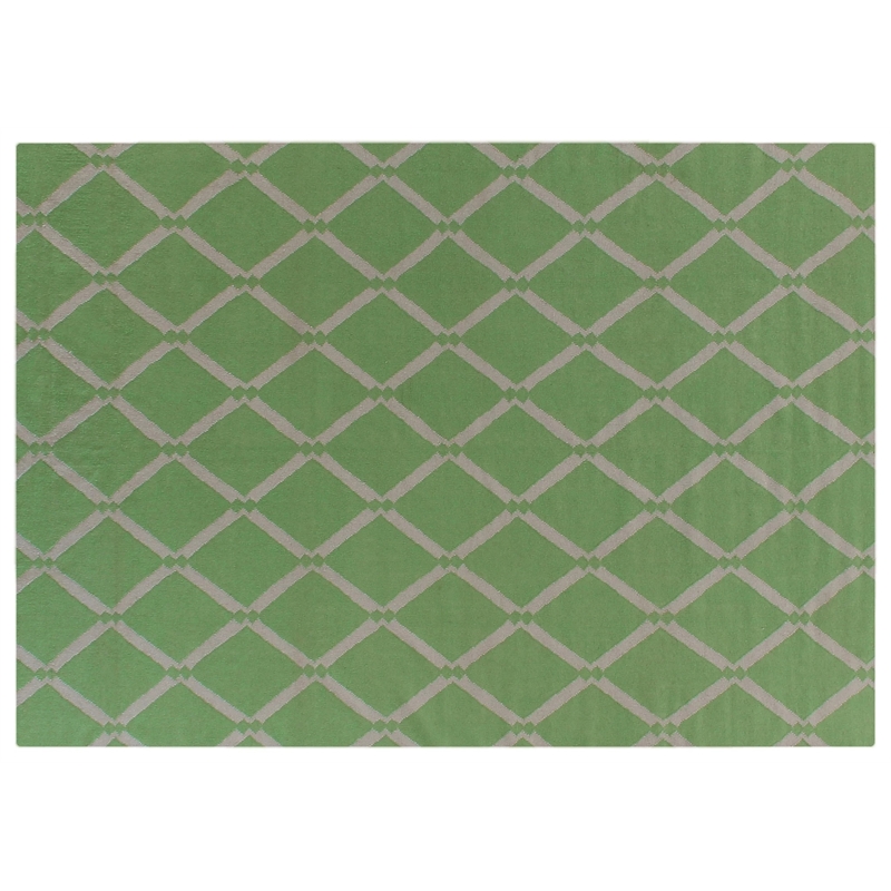 Flatweave Flatweave New Zealand Wool Mint 5'x8' Area Rug
