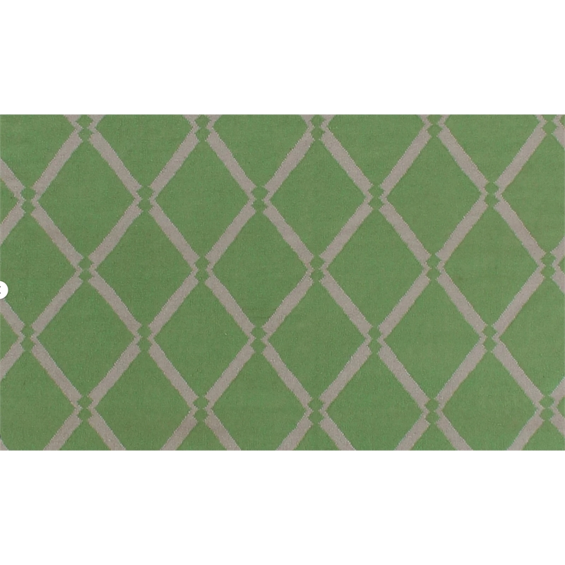 Flatweave Flatweave New Zealand Wool Mint 5'x8' Area Rug