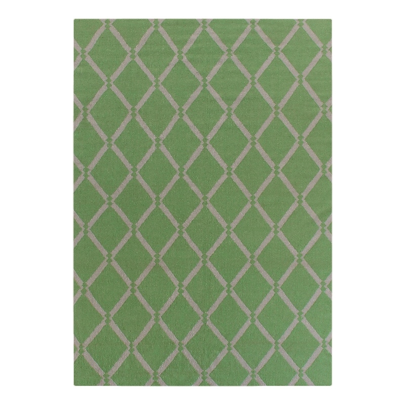 Flatweave Flatweave New Zealand Wool Mint 5'x8' Area Rug