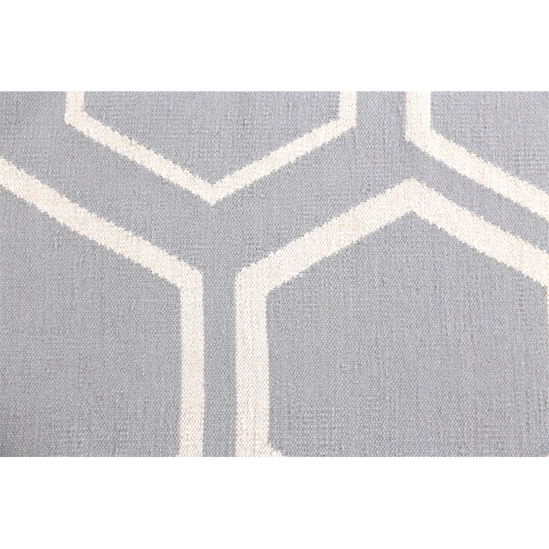 Flatweave Flatweave New Zealand Wool Light Blue 5'x8' Area Rug