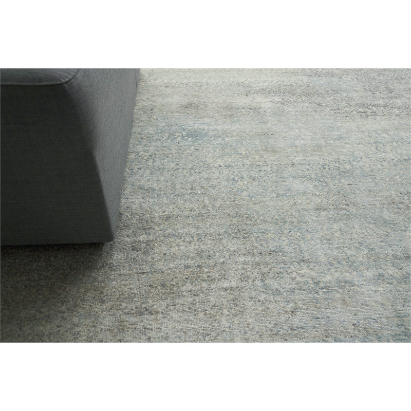 Fine Pure Silk Hand-Knotted Silk Ivory/Dark Gray/Multi 10'x14' Area Rug