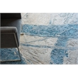 Floor Art Hand-Knotted Bamboo Silk Ivory/Light Blue 8'x10' Area Rug