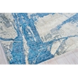 Floor Art Hand-Knotted Bamboo Silk Ivory/Light Blue 9'x12' Area Rug