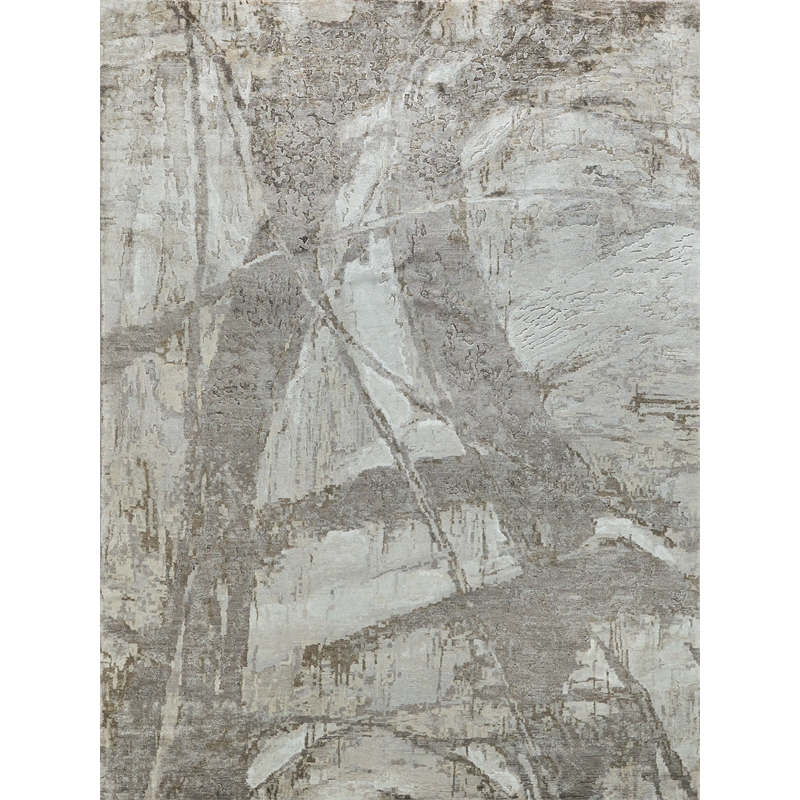 Floor Art Hand-Knotted Bamboo Silk Ivory/Beige 8'x10' Area Rug