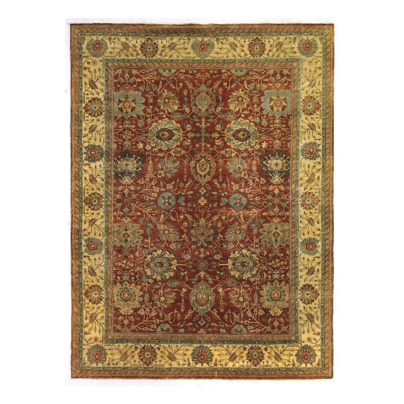Fine Serapi Hand-Knotted New Zealand Wool Rust/Light Gold 8'x10' Area Rug