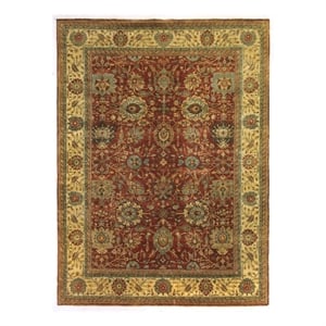 Fine Serapi Hand-Knotted New Zealand Wool Rust/Light Gold 8'x10' Area Rug