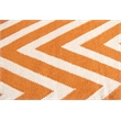 Flatweave Flatweave New Zealand Wool Orange/White 5'x8' Area Rug