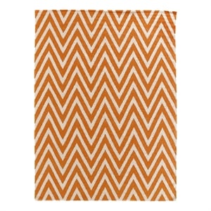 Flatweave Flatweave New Zealand Wool Orange/White 9'6&quotx13'6&quot Area Rug
