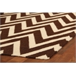 Flatweave Flatweave New Zealand Wool Mahogany/White 5'x8' Area Rug