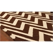 Flatweave Flatweave New Zealand Wool Mahogany/White 5'x8' Area Rug