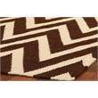 Flatweave Flatweave New Zealand Wool Mahogany/White 5'x8' Area Rug