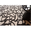 Goudy Handloomed Wool/Bamboo Silk Ivory/Black 12'x15' Area Rug