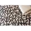 Goudy Handloomed Wool/Bamboo Silk Ivory/Black 4'x6' Area Rug