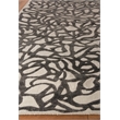 Goudy Handloomed Wool/Bamboo Silk Ivory/Black 8'x10' Area Rug
