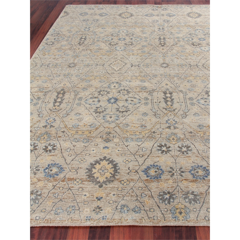 Harper Hand-Knotted New Zealand Wool Beige/Light Blue 8'x10' Area Rug