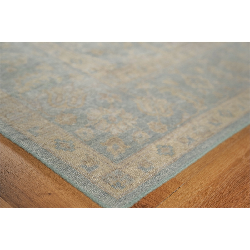 Harper Hand-Knotted New Zealand Wool Light Blue/Beige 8'x10' Area Rug