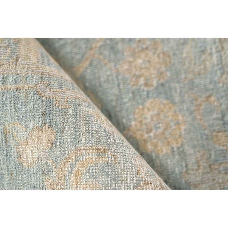 Harper Hand-Knotted New Zealand Wool Light Blue/Beige 9'x12' Area Rug