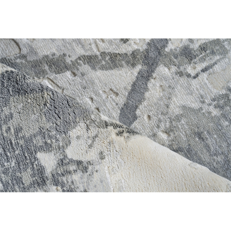 Gianni Handloomed Wool/Bamboo Silk Dark Gray/Silver 14'x18' Area Rug