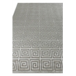 Greek Key Hand-Knotted Wool/Viscose Silver 9'x12' Area Rug