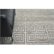Greek Key Hand-Knotted Wool/Viscose Silver 9'x12' Area Rug