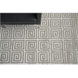 Greek Key Hand-Knotted Wool/Viscose Silver 9'x12' Area Rug