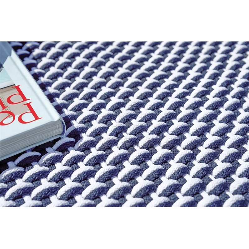 Harbor Flatweave Polypropylene Blue/White 2'x3' Area Rug