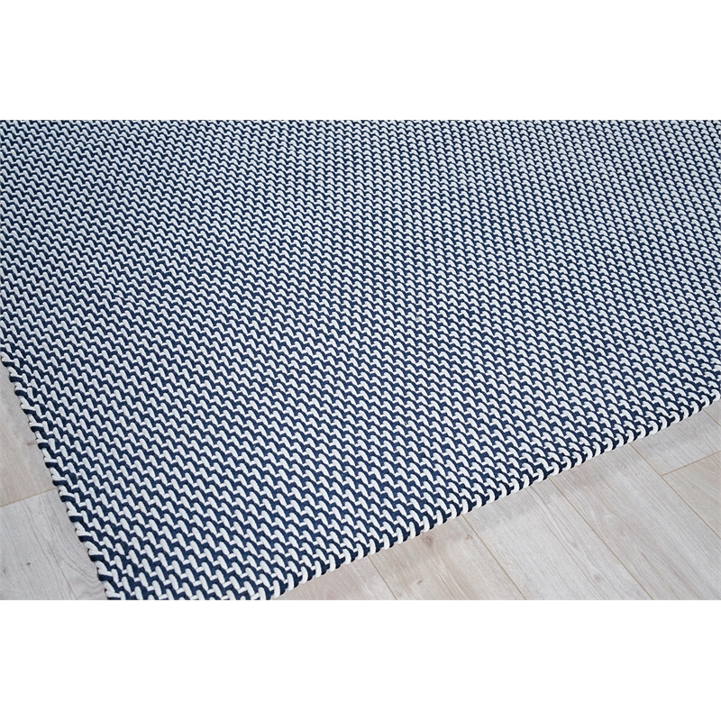 Harbor Flatweave Polypropylene Blue/White 9'x12' Area Rug