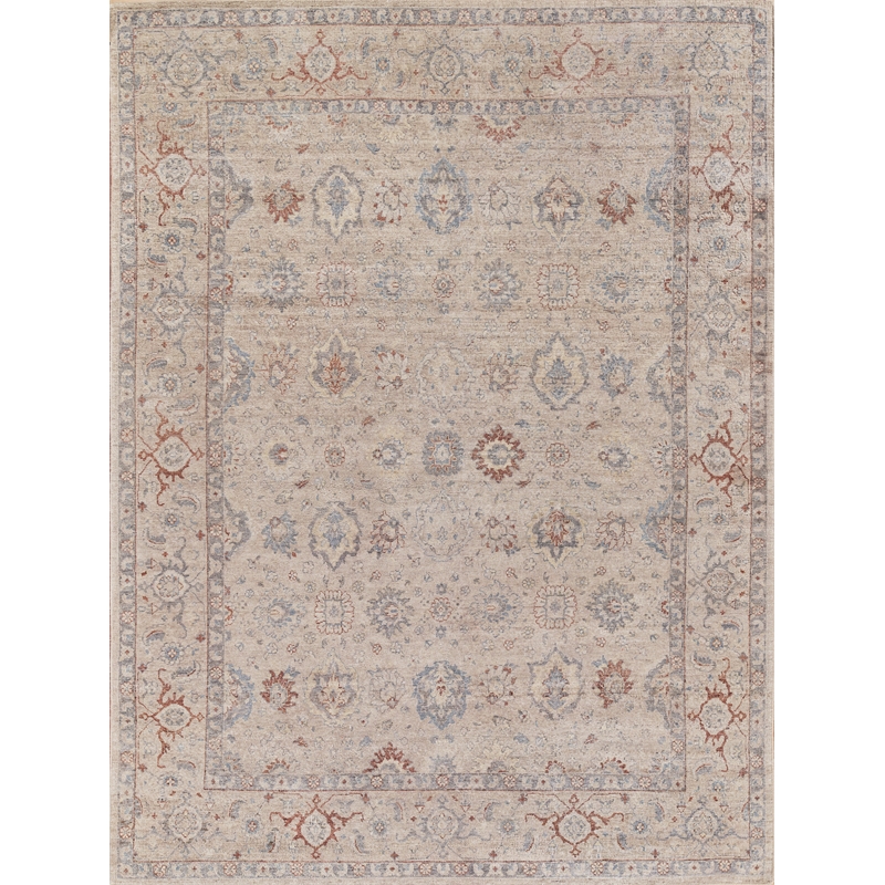 Harper Hand-Knotted New Zealand Wool Beige 9'x12' Area Rug