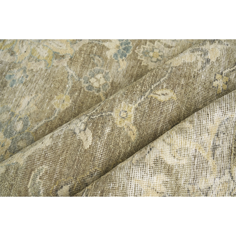 Heirloom Hand-Knotted New Zealand Wool Beige/Camel 12'x15' Area Rug