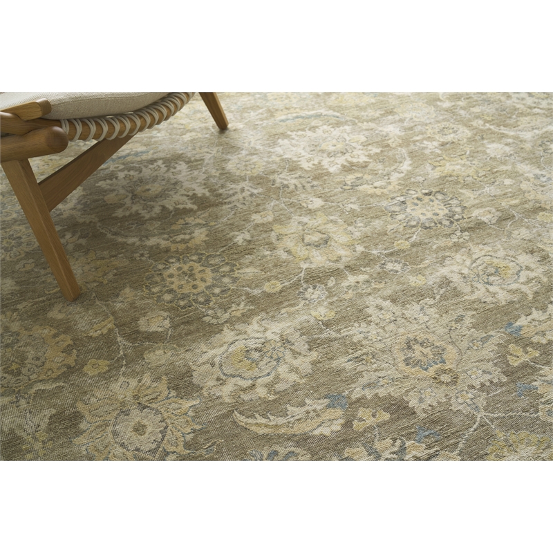 Heirloom Hand-Knotted New Zealand Wool Beige/Camel 12'x15' Area Rug