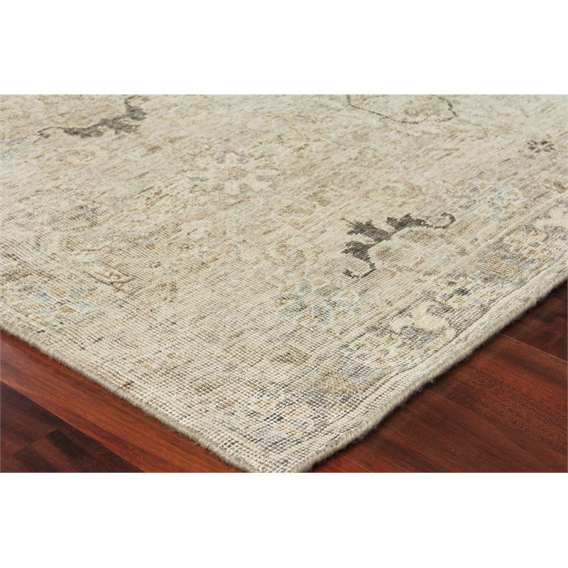 Heirloom Hand-Knotted New Zealand Wool Gray/Beige 4'x6' Area Rug
