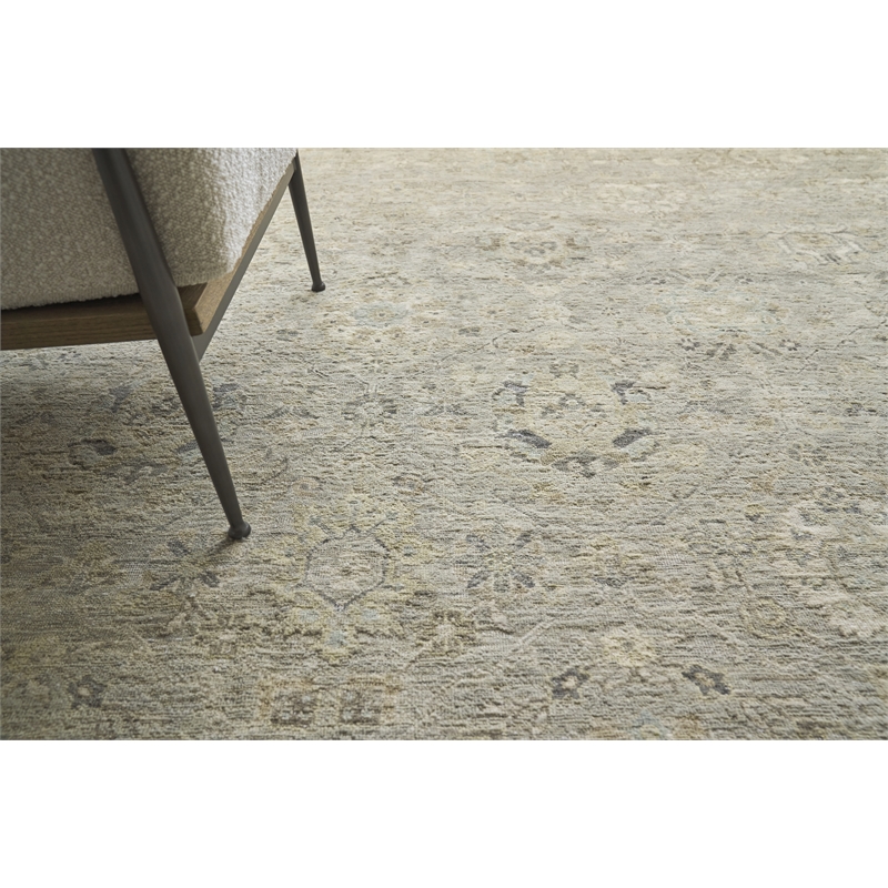 Heirloom Hand-Knotted New Zealand Wool Gray/Beige 4'x6' Area Rug