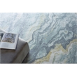Gianni Handloomed Wool/Bamboo Silk Blue/Gold 9'x12' Area Rug