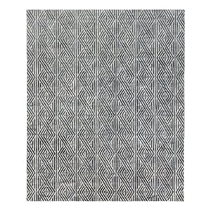 Granite Hide Hand-Tufted Leather Hide Silver 11'6&quotx14'6&quot Area Rug
