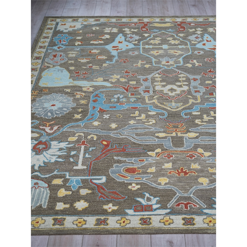 Hamilton Hand-Tufted New Zealand Wool Taupe/Multi 14'x18' Area Rug