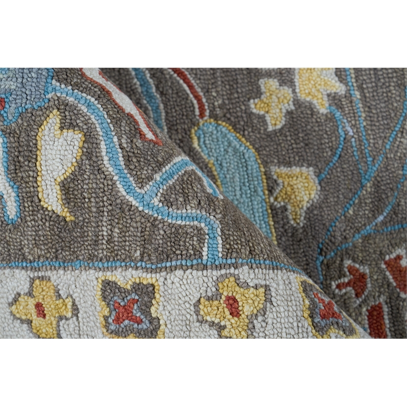 Hamilton Hand-Tufted New Zealand Wool Taupe/Multi 14'x18' Area Rug